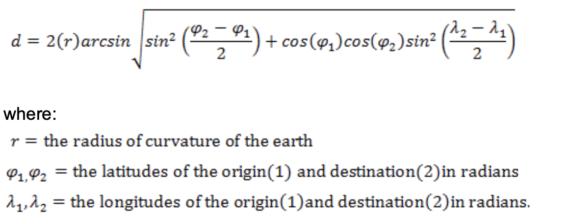 Haversine formula